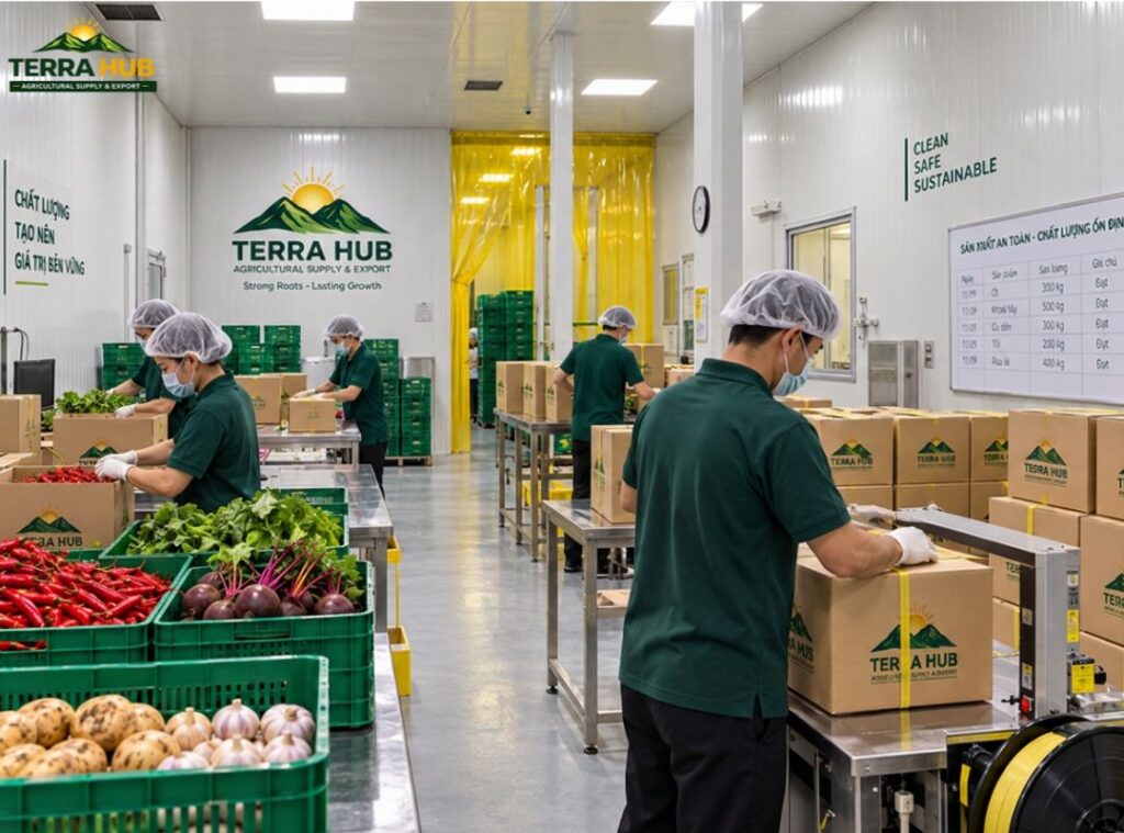 Kho xưởng bên trong terra Hub